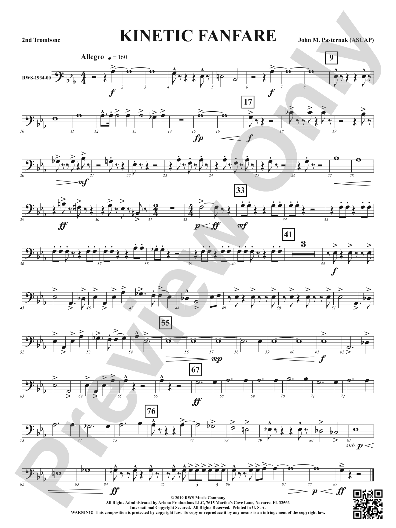 Kinetic Fanfare: 2nd Trombone