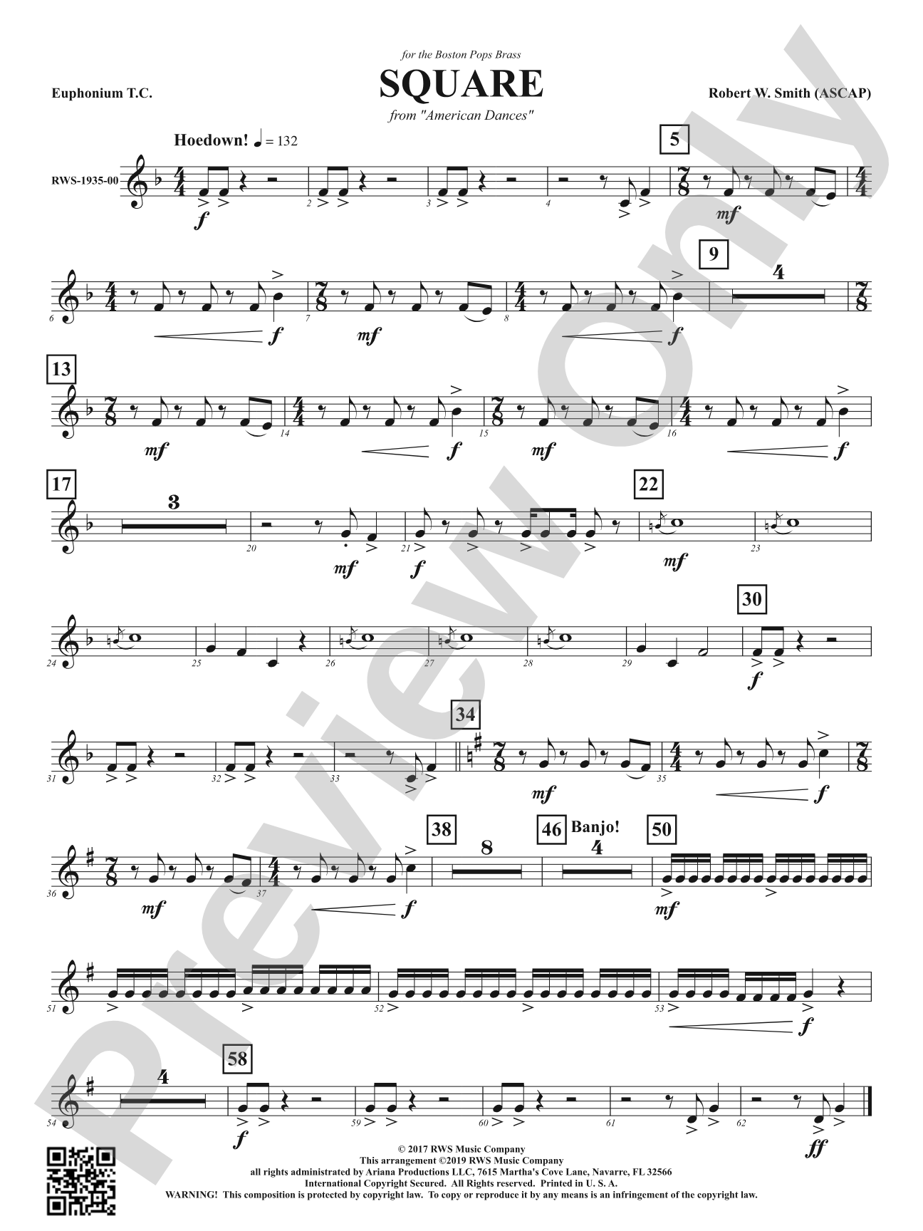 Square - Mvt. 2 from <i>American Dances</i>: Baritone T.C.