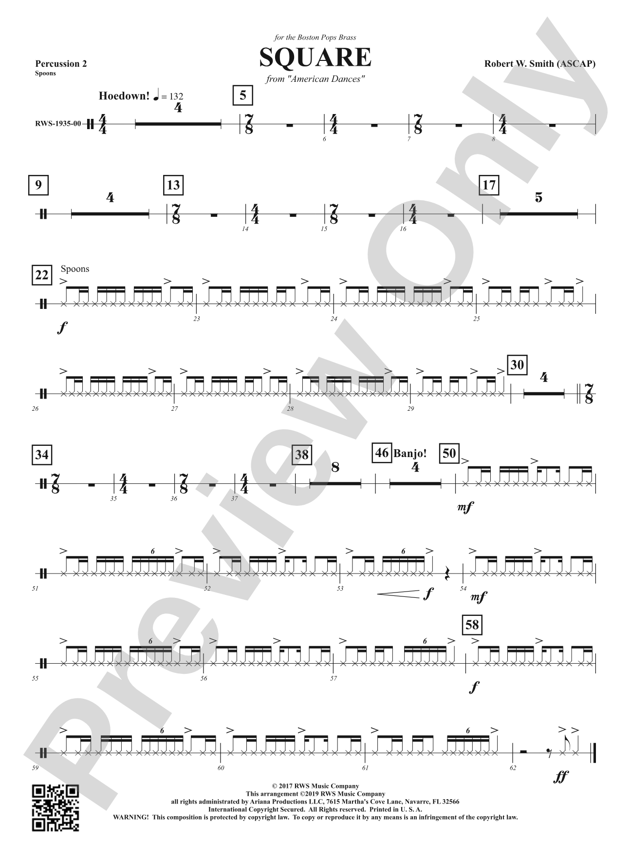 Square - Mvt. 2 from <i>American Dances</i>: 2nd Percussion