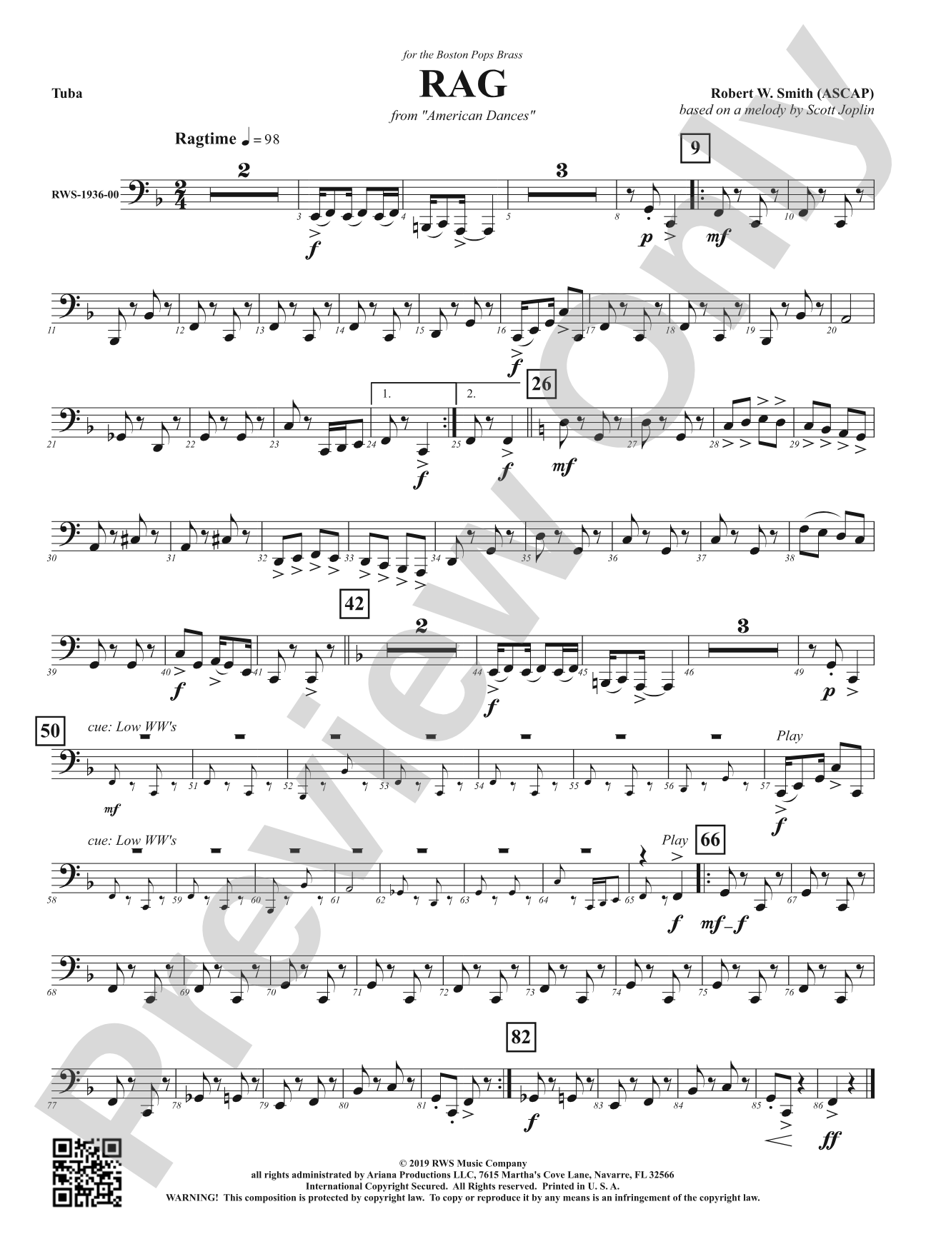 Rag - Mvt. 1 from <i>American Dances</i>: Tuba