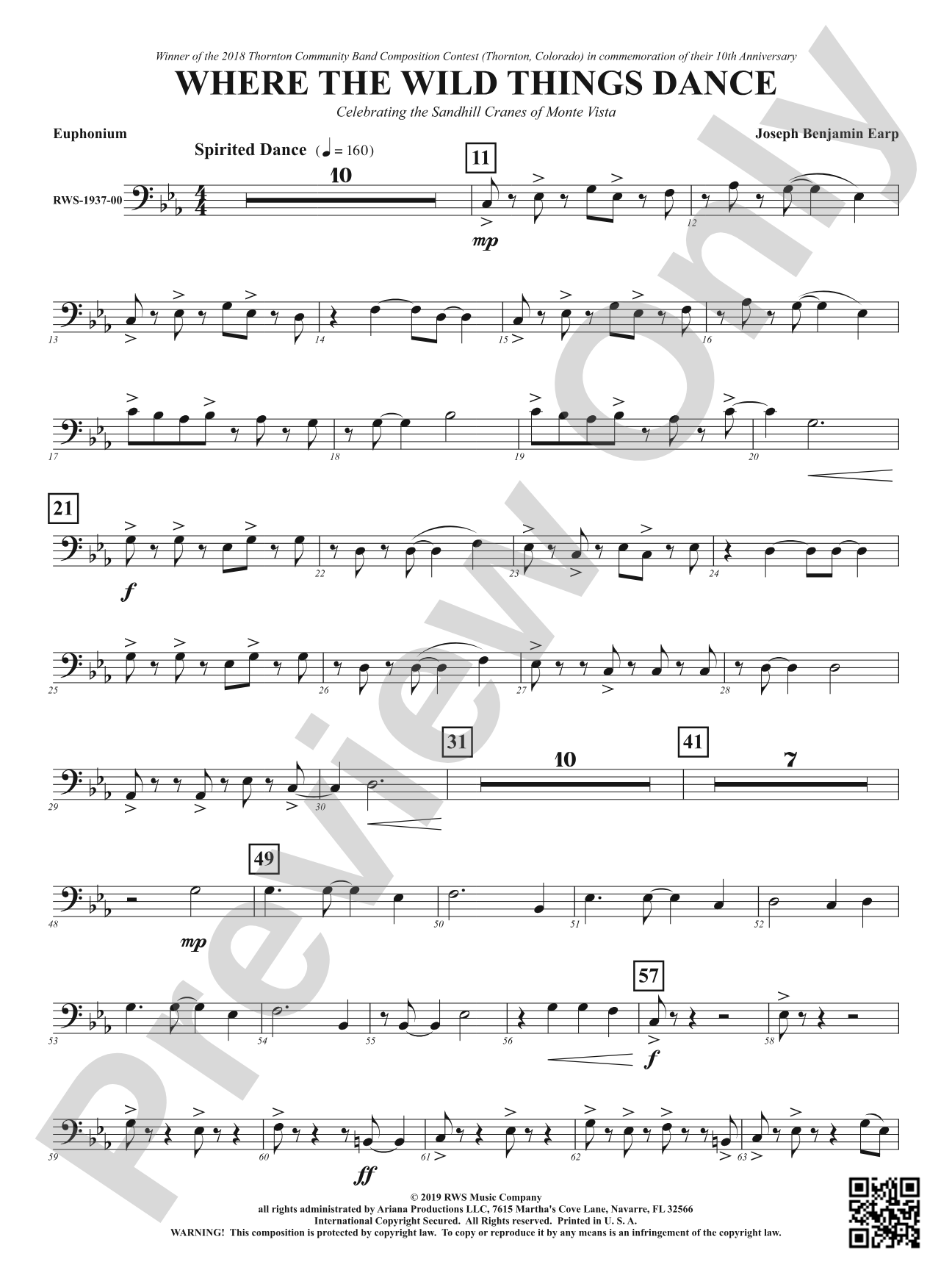 Where the Wild Things Dance - Celebrating the Sandhill Cranes of Monte Vista: Baritone B.C.