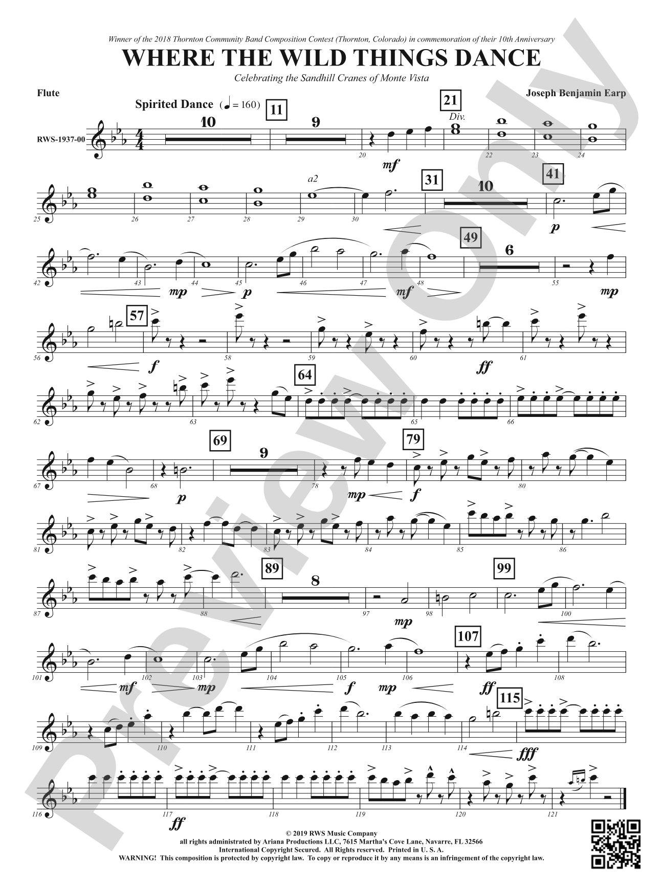 Where the Wild Things Dance - Celebrating the Sandhill Cranes of Monte Vista: 1st Flute