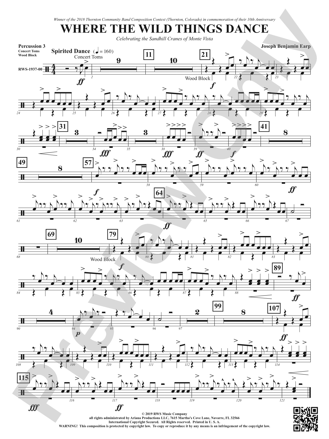 Where the Wild Things Dance - Celebrating the Sandhill Cranes of Monte Vista: 3rd Percussion