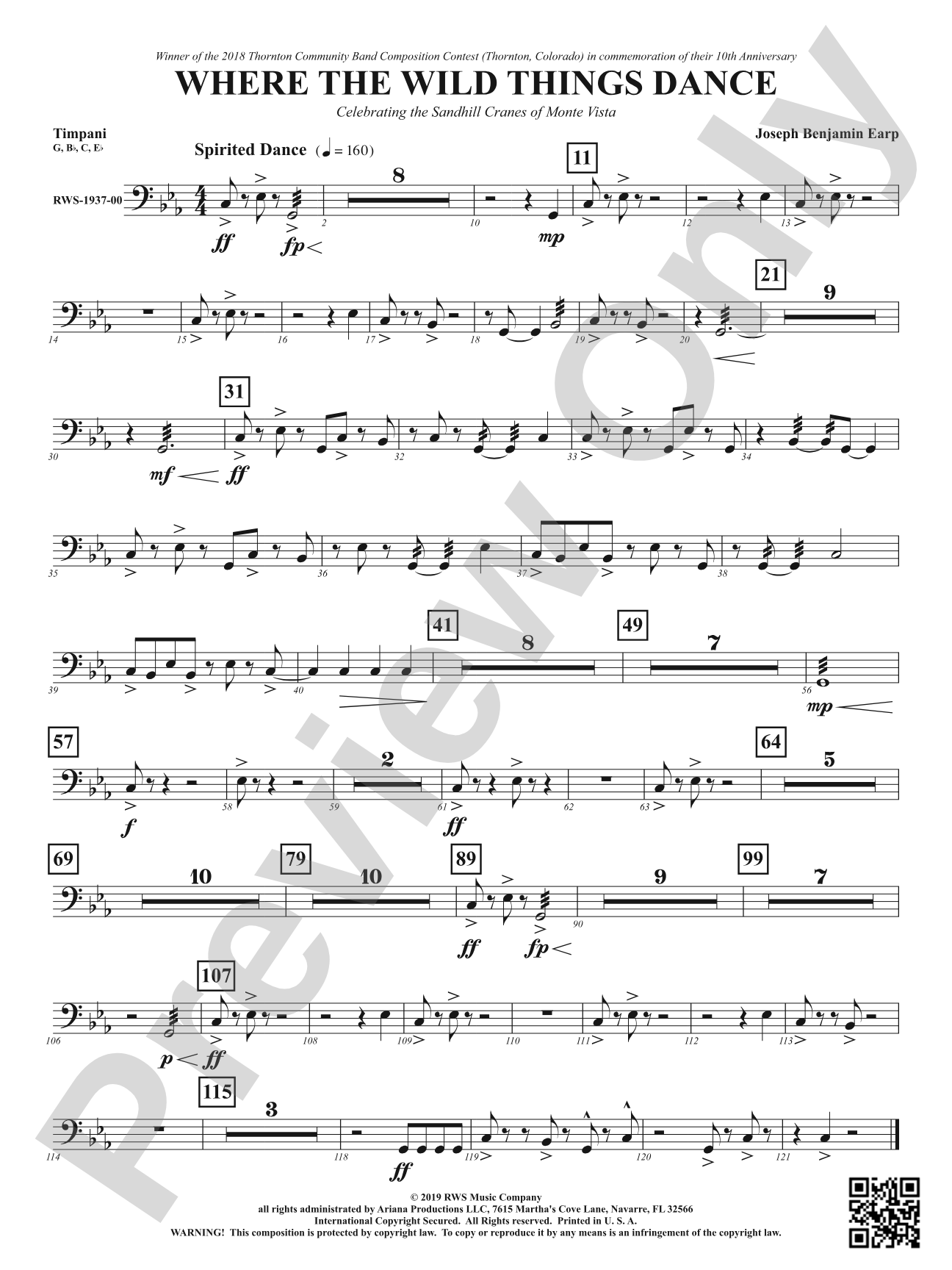 Where the Wild Things Dance - Celebrating the Sandhill Cranes of Monte Vista: Timpani