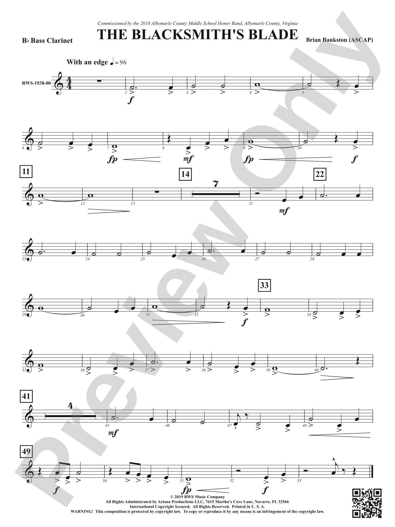 The Blacksmith's Blade: B-flat Bass Clarinet