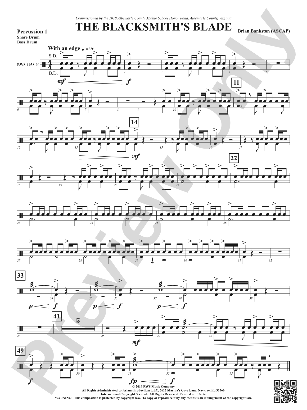 The Blacksmith's Blade: 1st Percussion