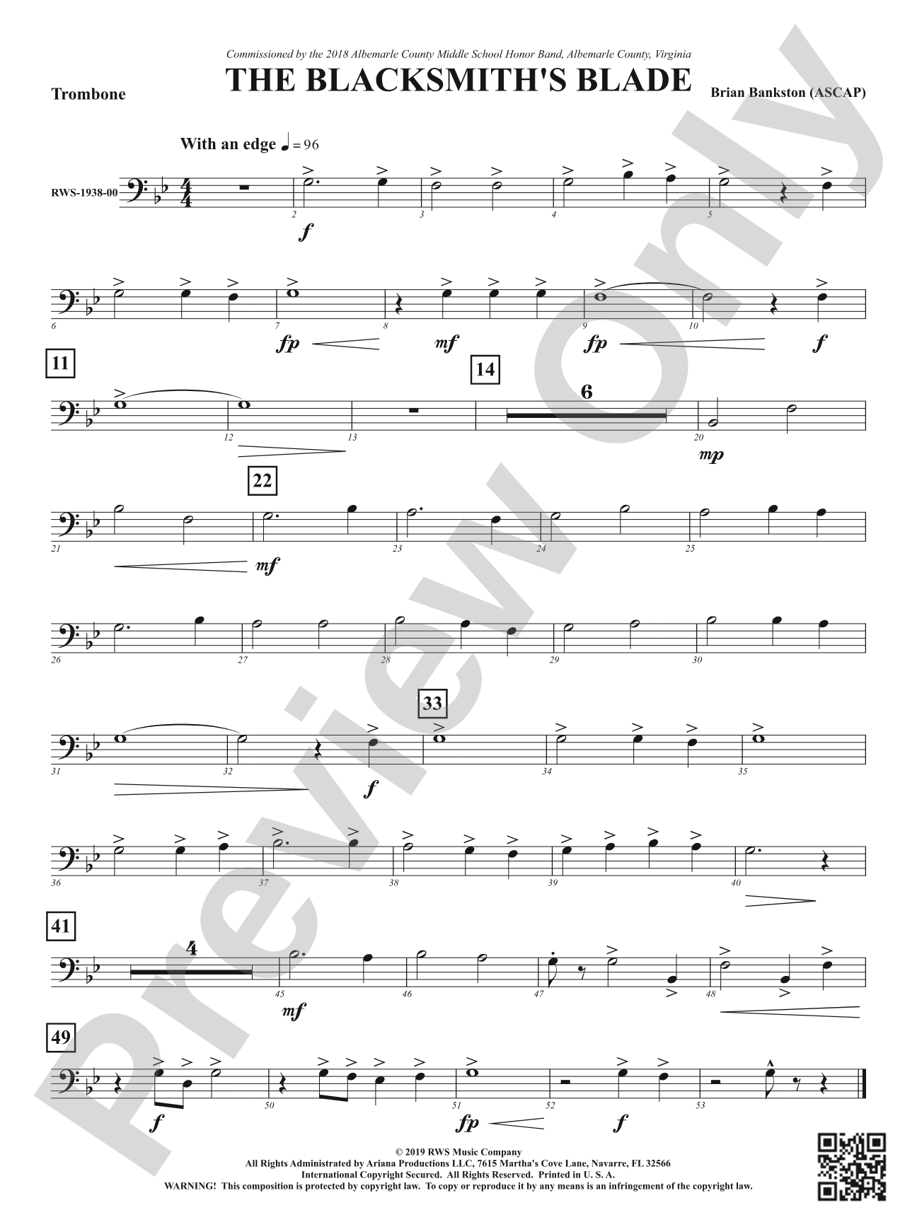 The Blacksmith's Blade: 1st Trombone