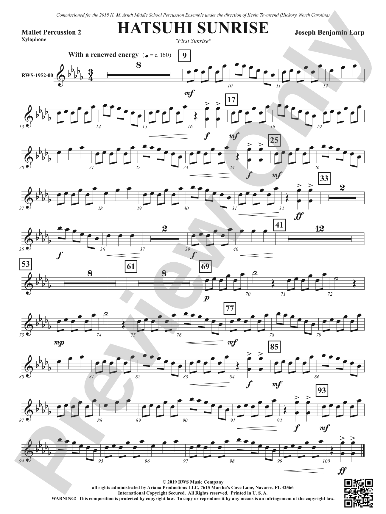 Hatsuhi Sunrise - First Sunrise: 2nd Mallet Percussion
