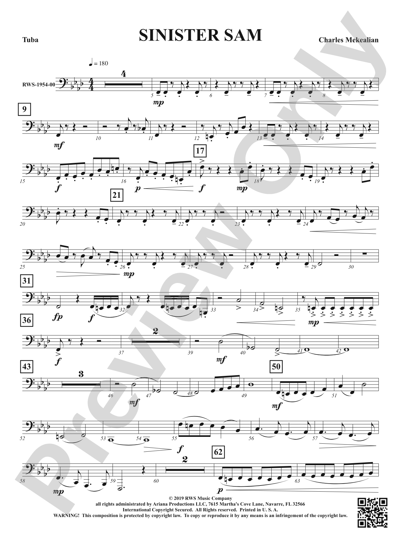Sinister Sam - Brass Quintet: Tuba