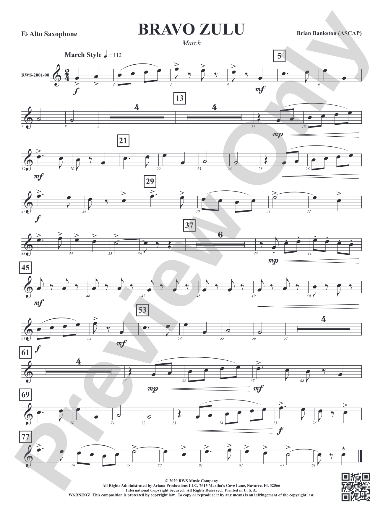 Bravo Zulu - March: 1st E-flat Alto Saxophone