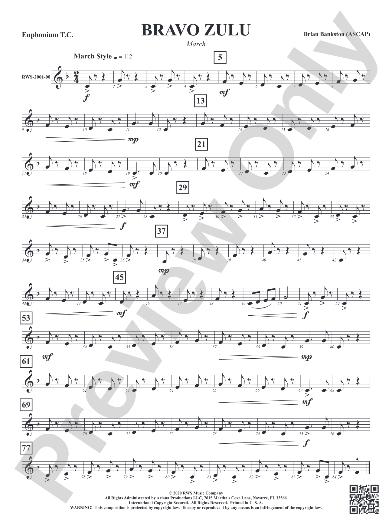 Bravo Zulu - March: Baritone T.C.