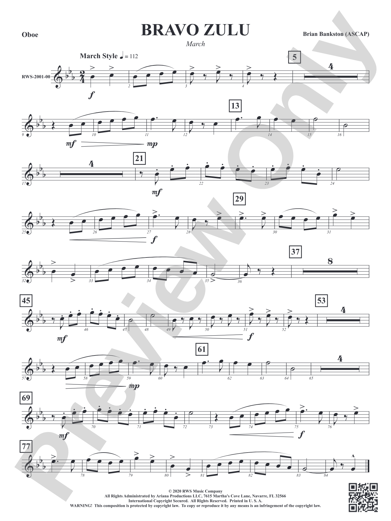 Bravo Zulu - March: Oboe