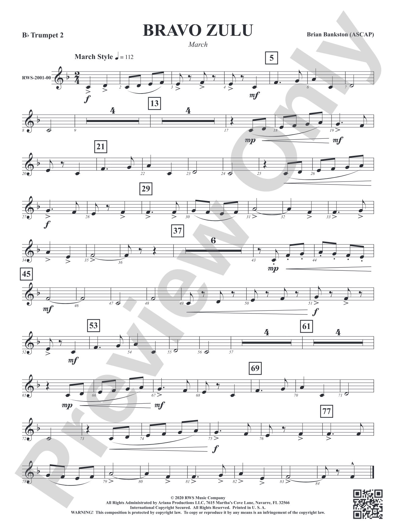 Bravo Zulu - March: 2nd B-flat Trumpet