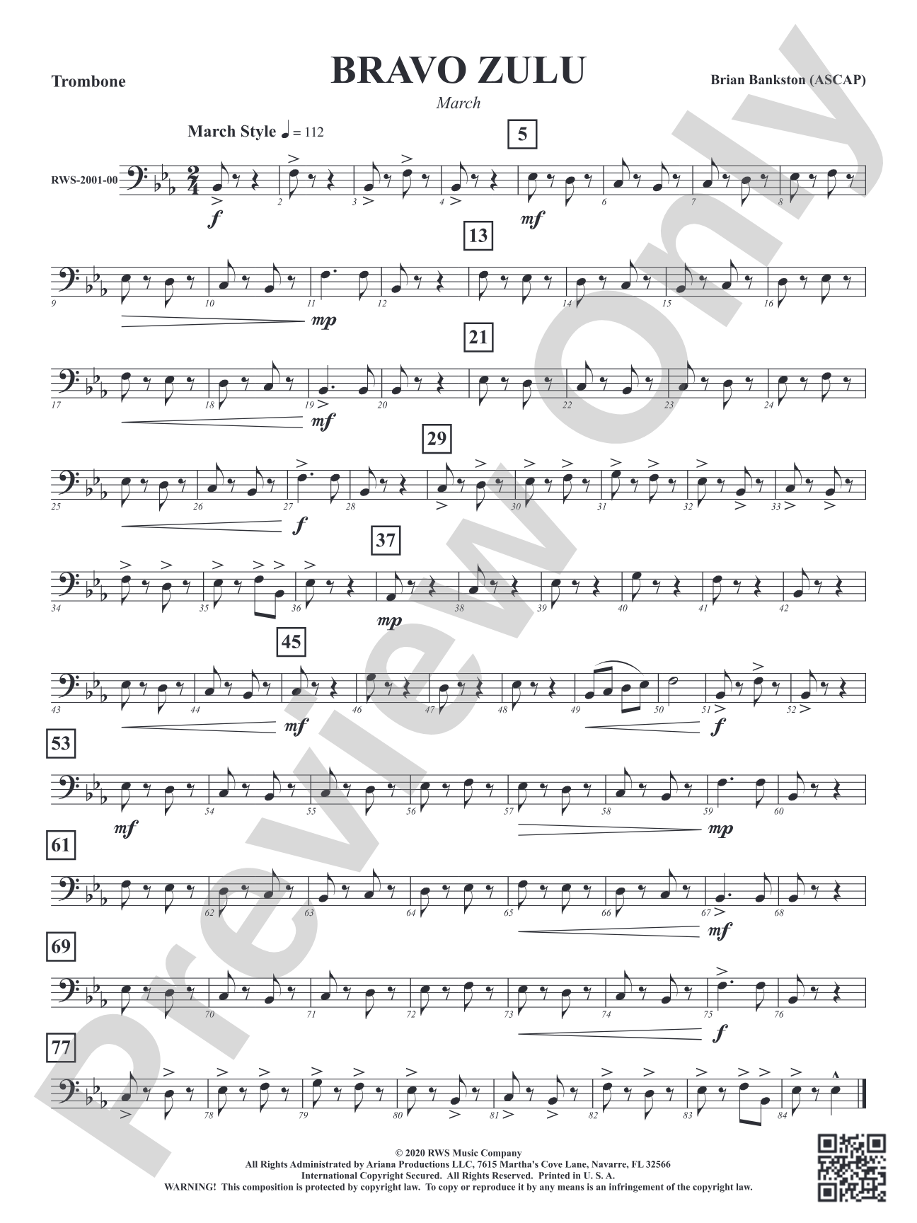 Bravo Zulu - March: 1st Trombone