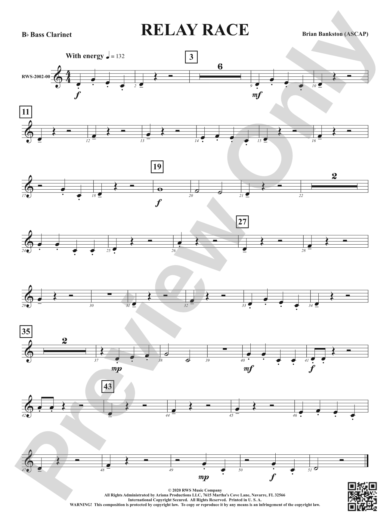 Relay Race: B-flat Bass Clarinet