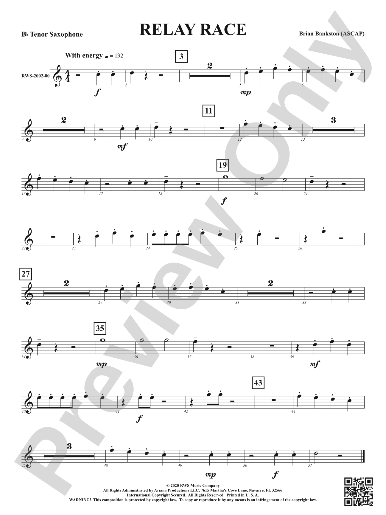 Relay Race: B-flat Tenor Saxophone