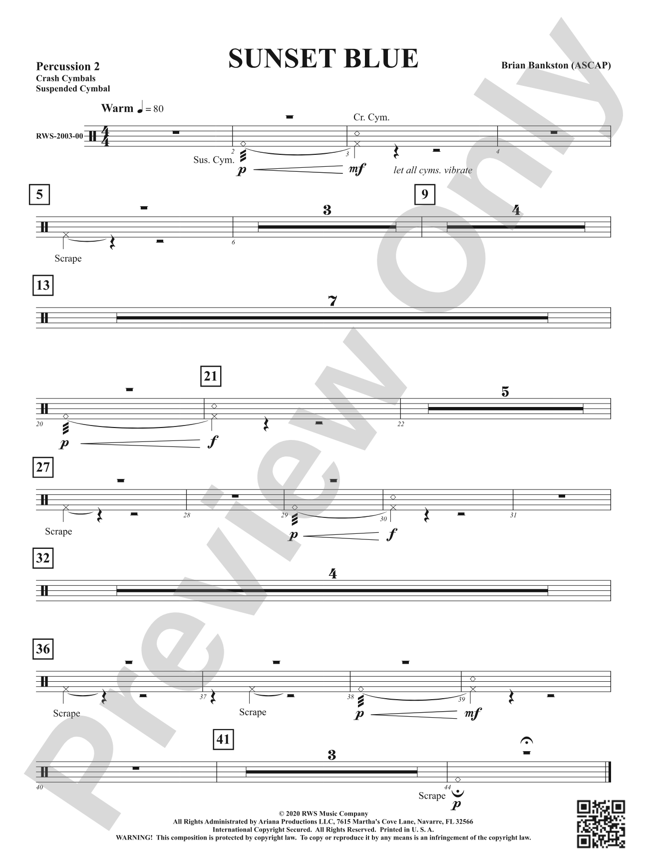 Sunset Blue: 2nd Percussion