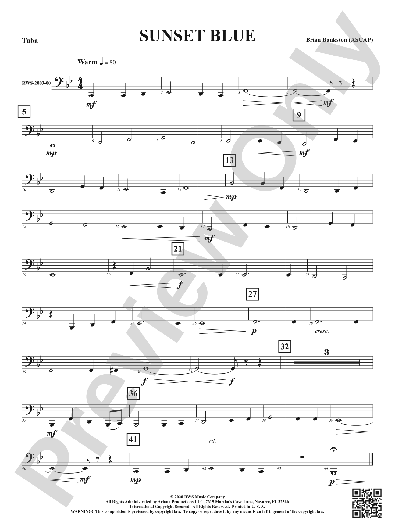 Sunset Blue: Tuba