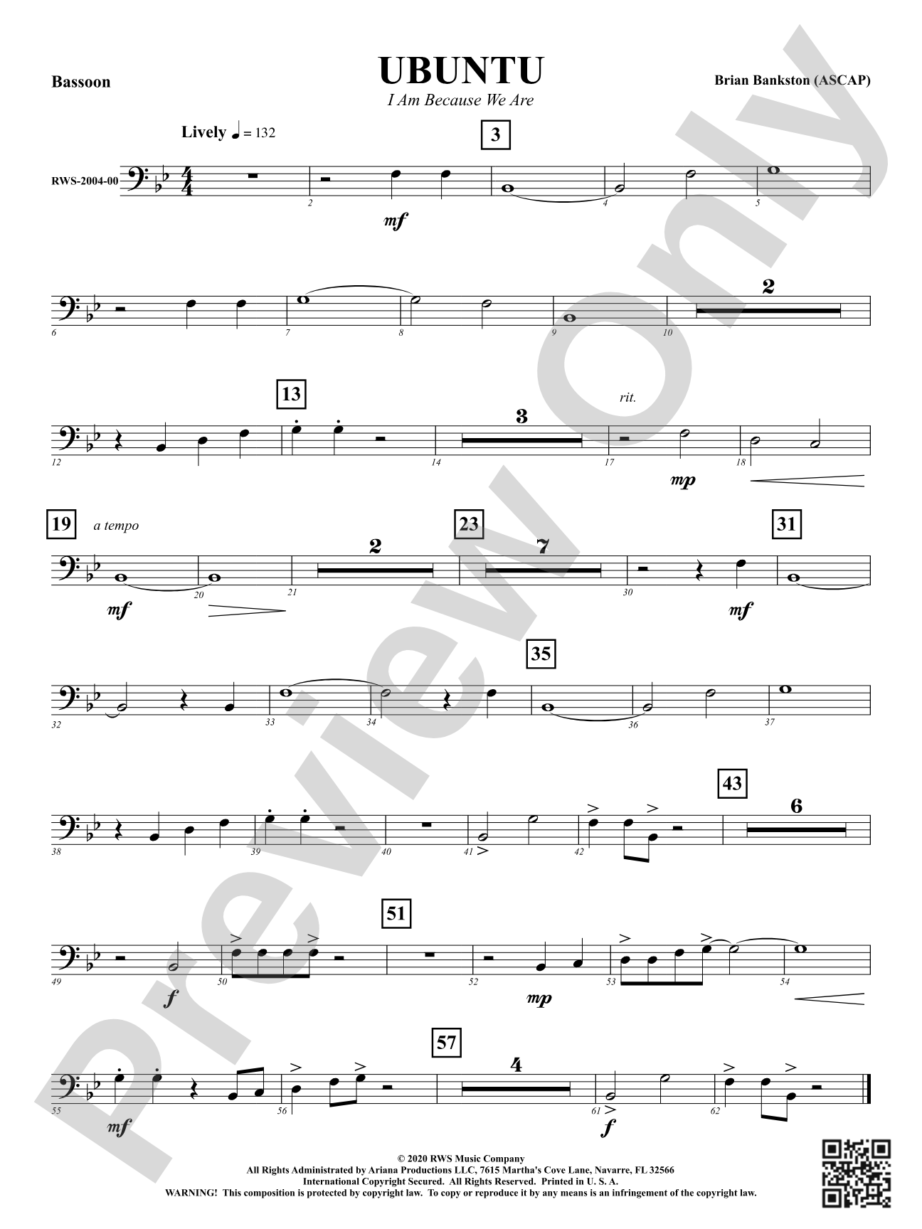 Ubuntu - I Am Because We Are: Bassoon
