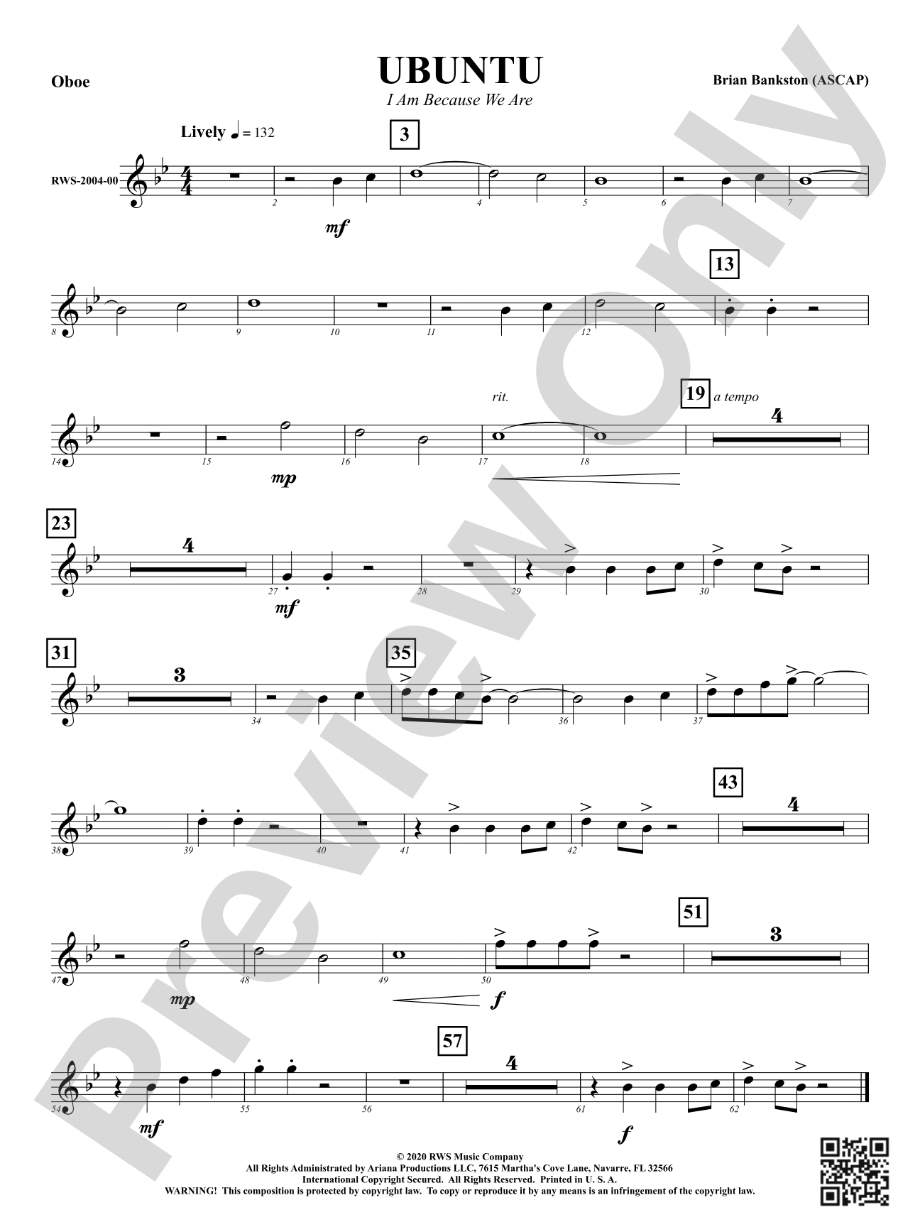 Ubuntu - I Am Because We Are: Oboe