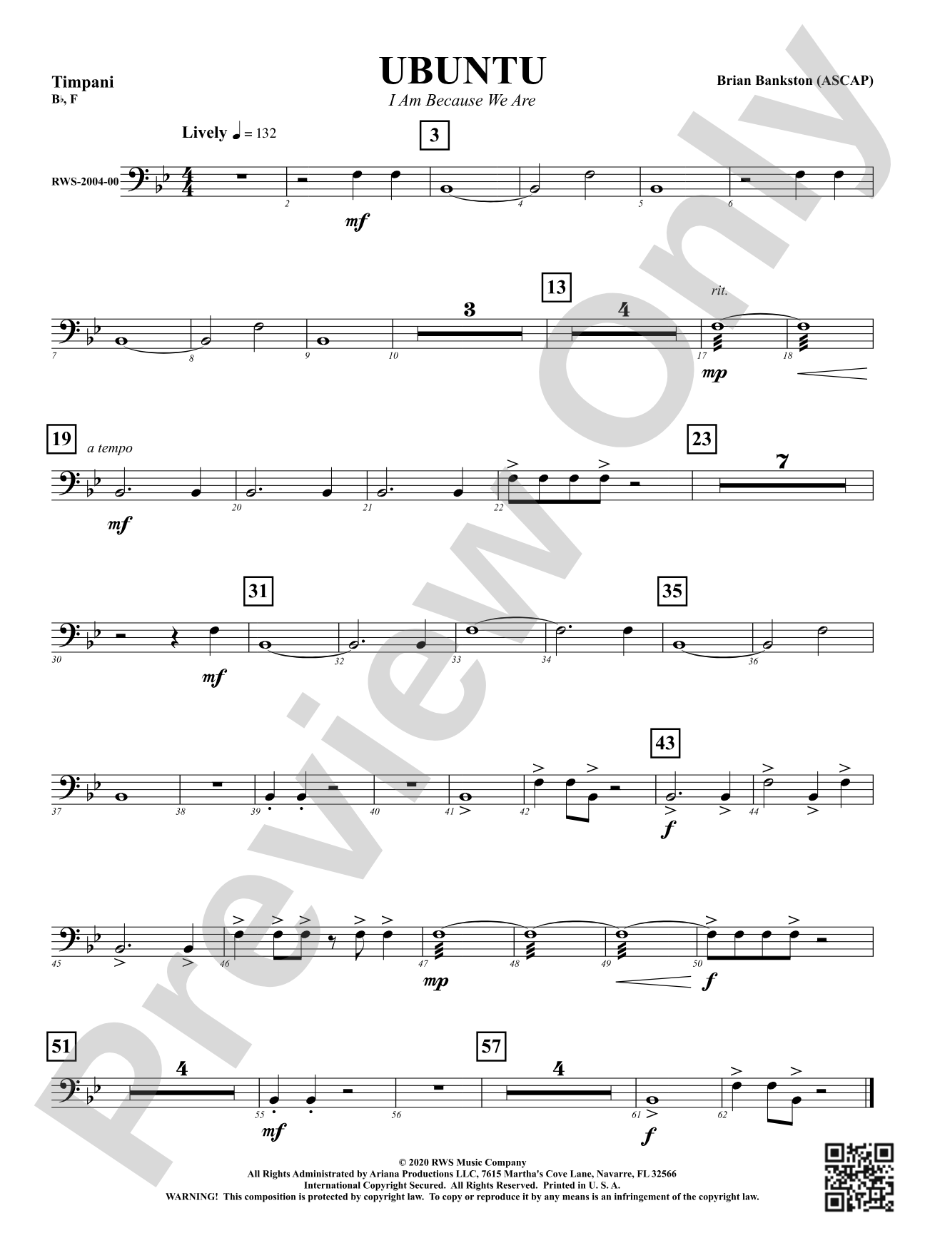 Ubuntu - I Am Because We Are: Timpani