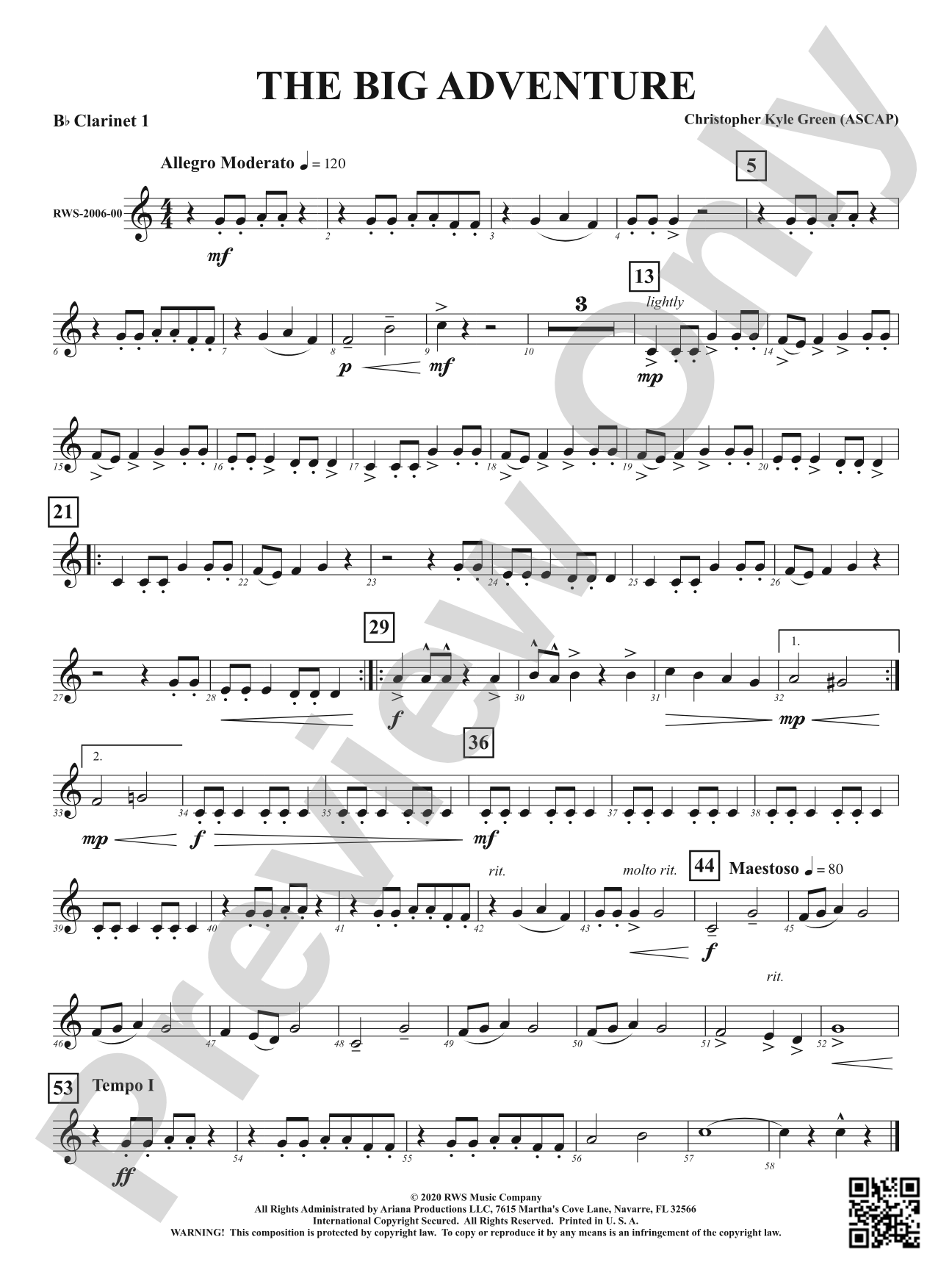 The Big Adventure: 1st B-flat Clarinet