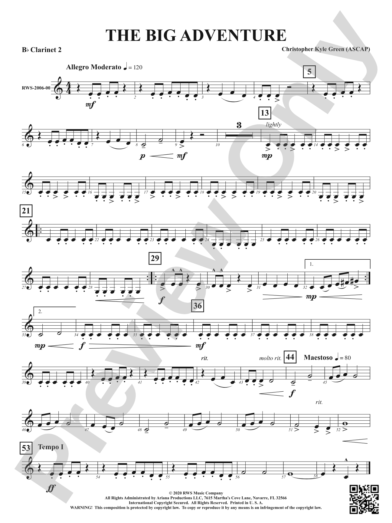 The Big Adventure: 2nd B-flat Clarinet