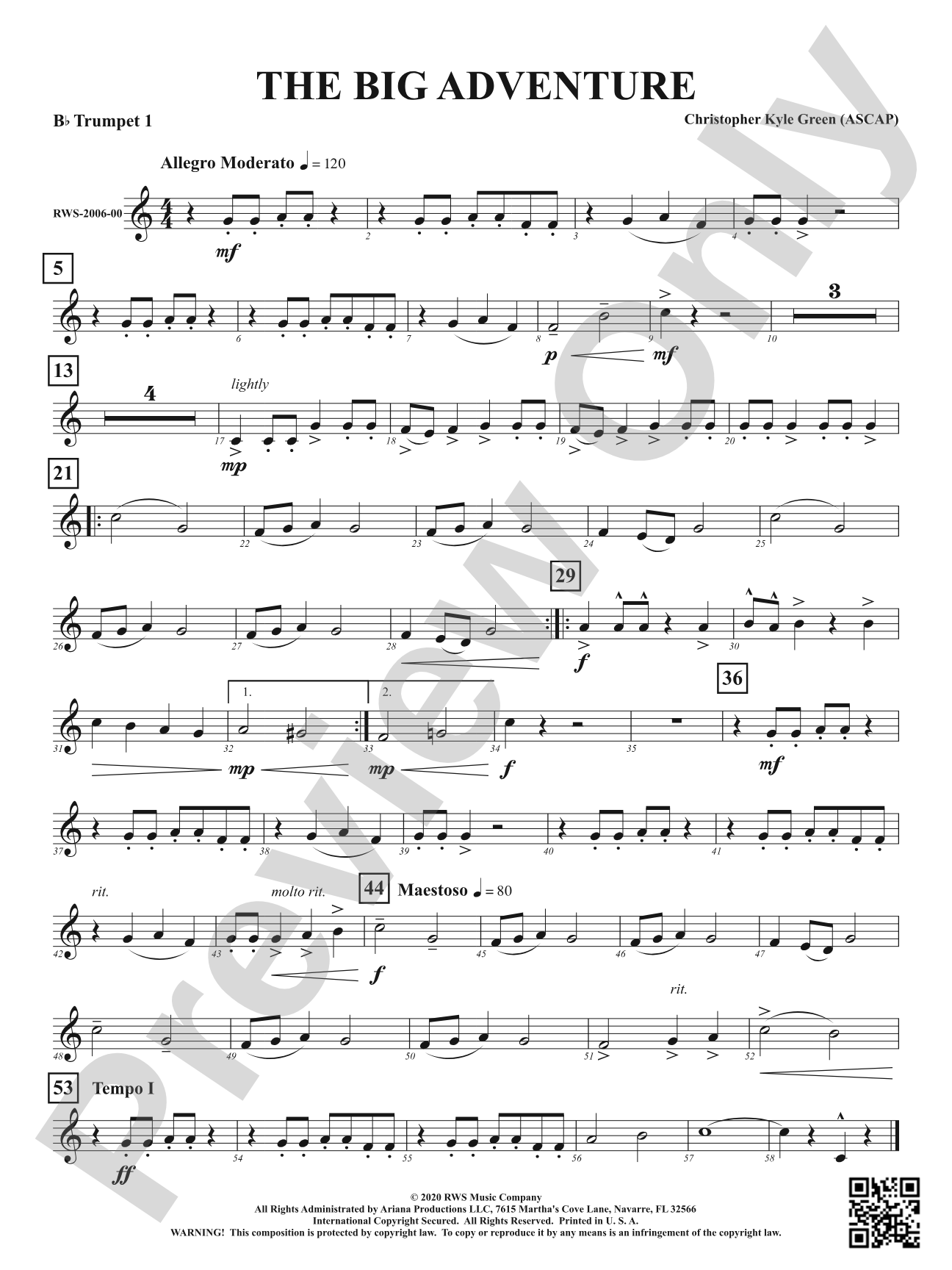 The Big Adventure: 1st B-flat Trumpet