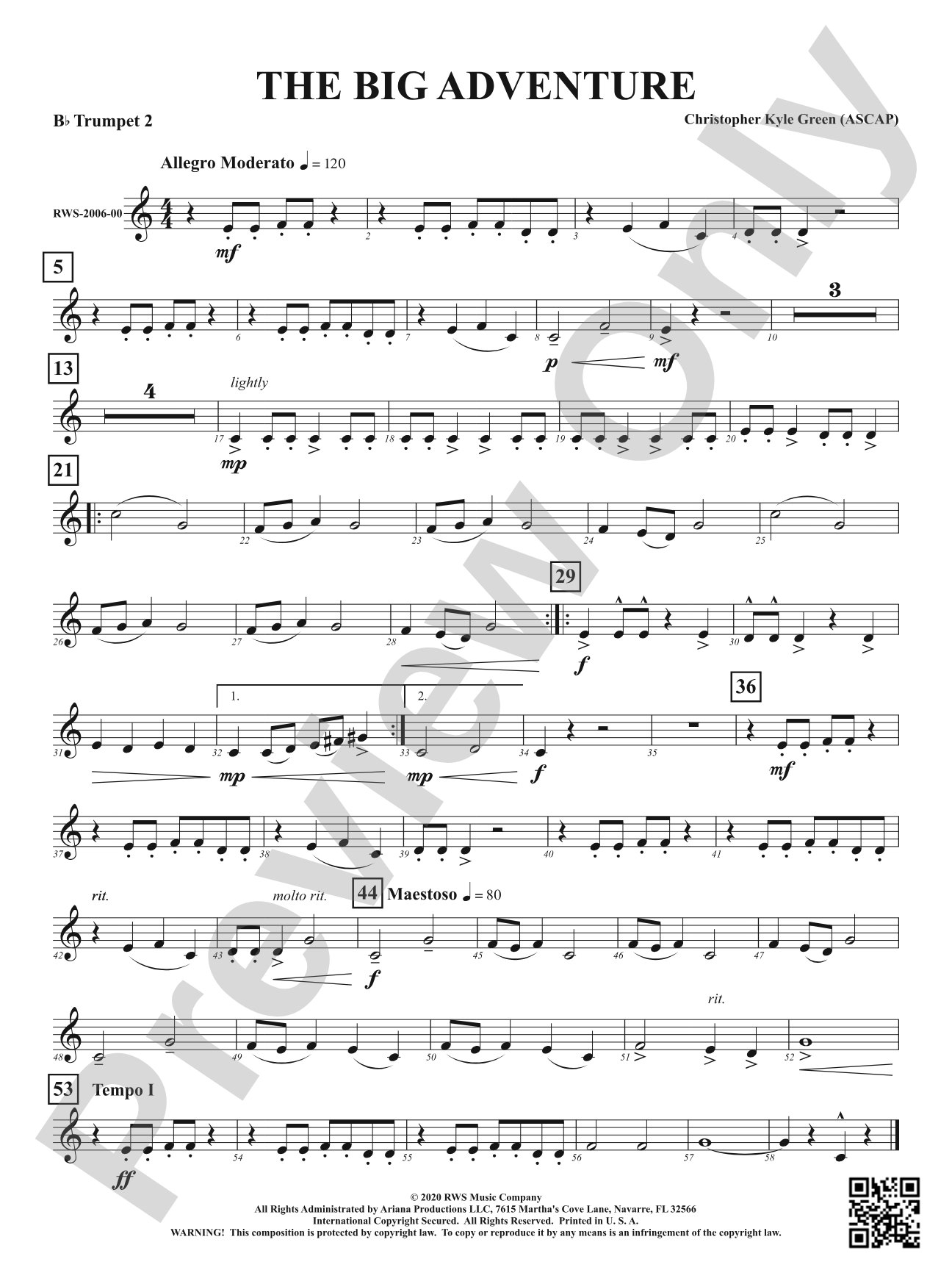 The Big Adventure: 2nd B-flat Trumpet