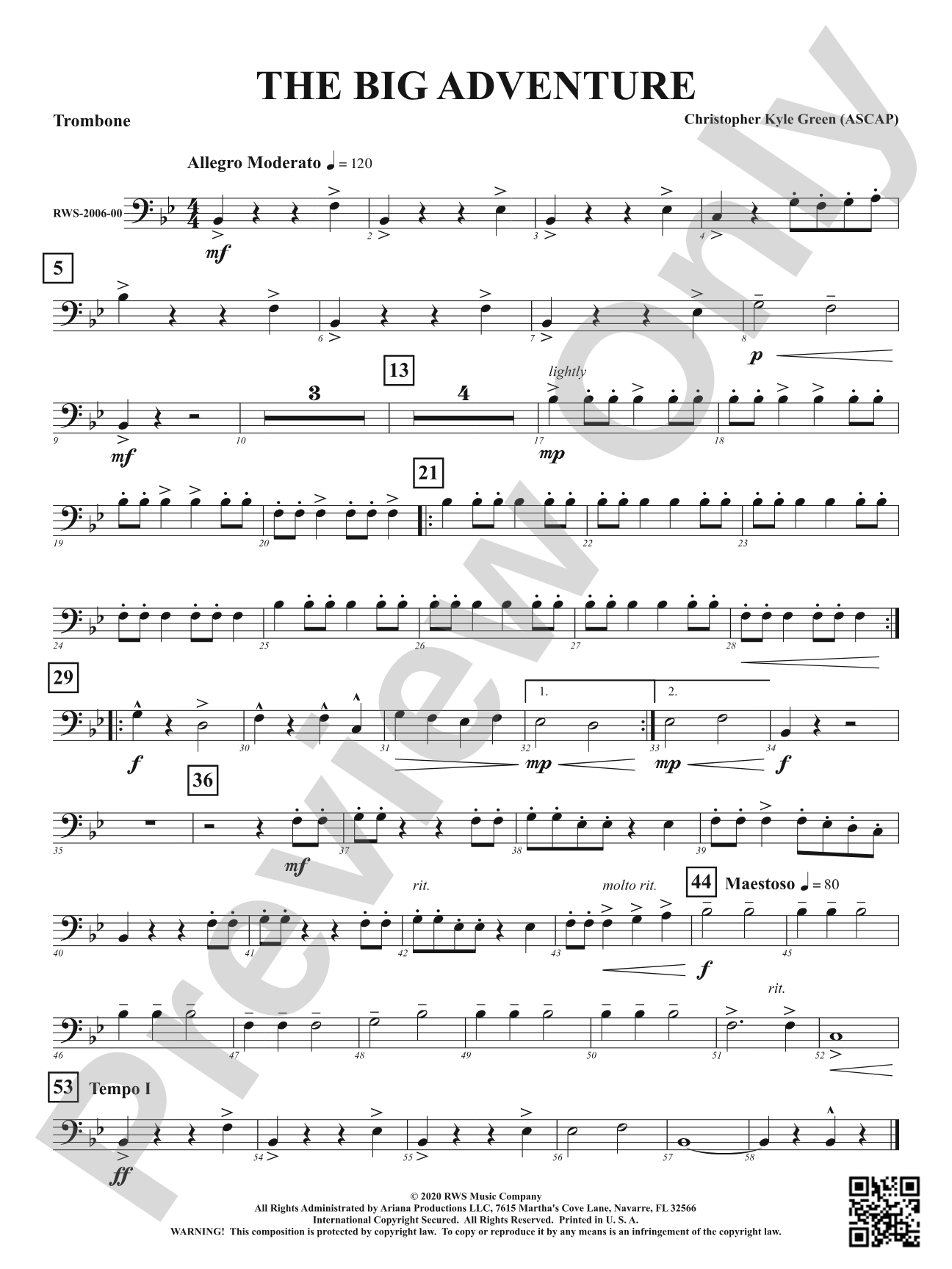 The Big Adventure: 1st Trombone