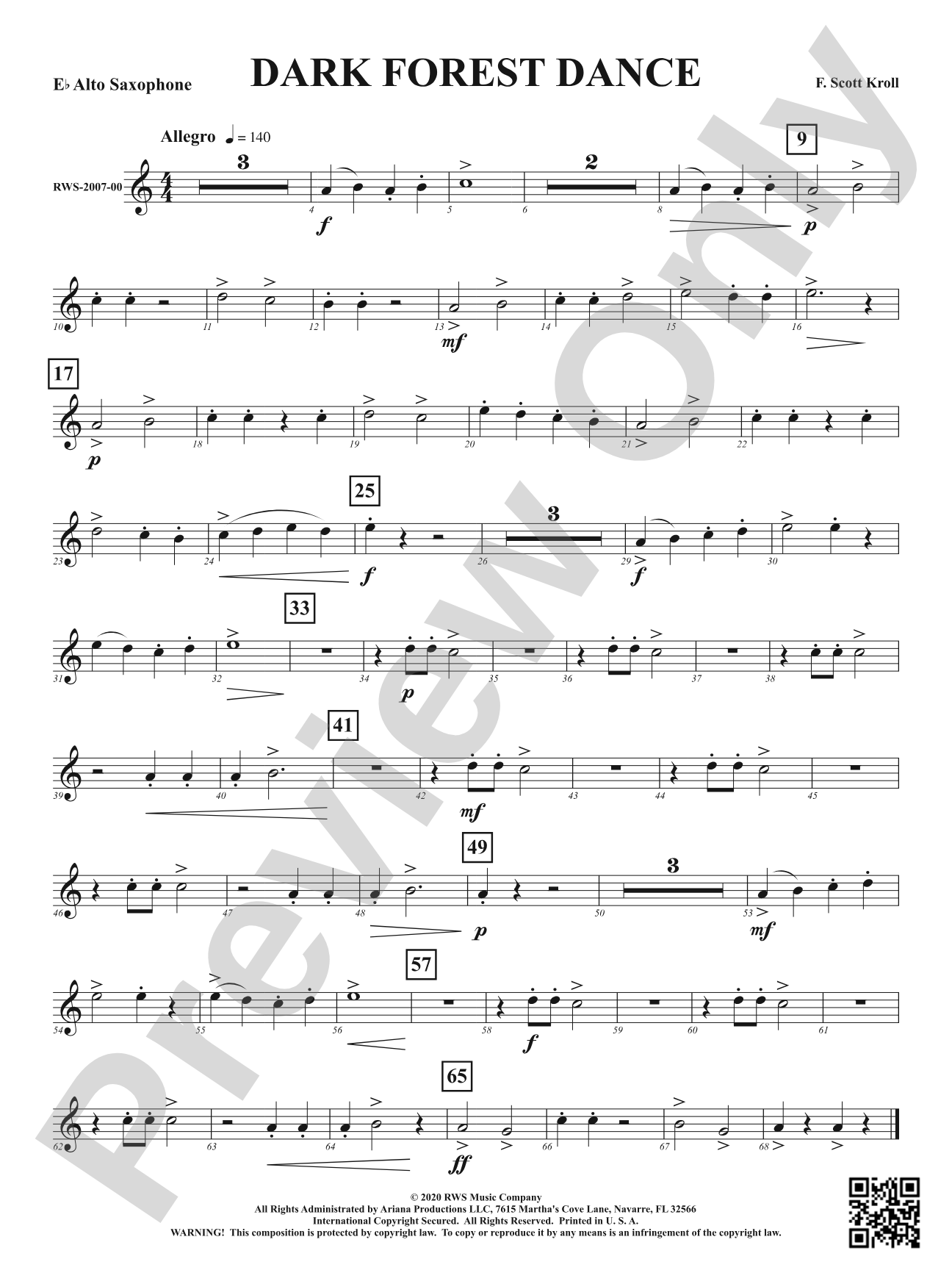 Dark Forest Dance: 1st E-flat Alto Saxophone