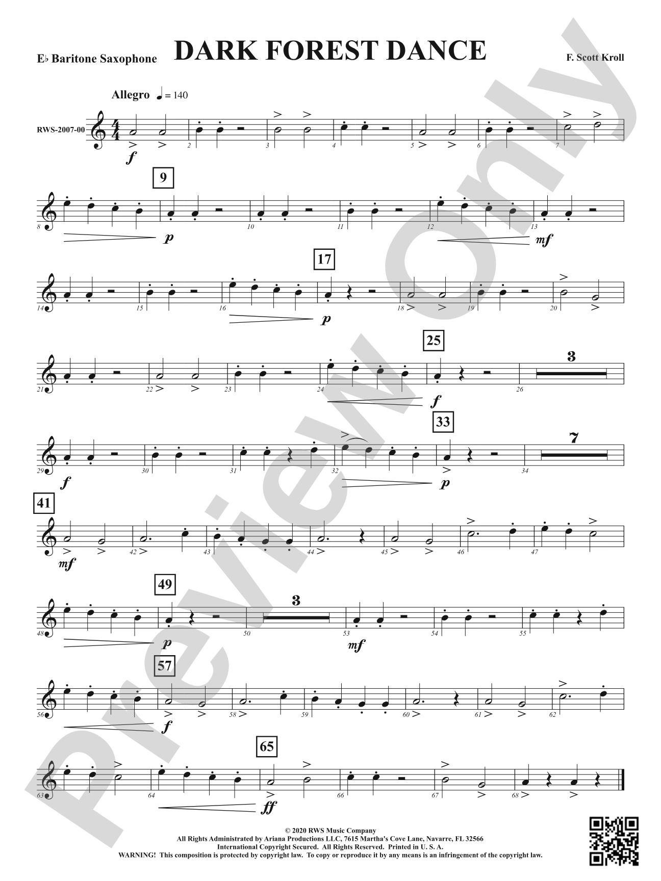 Dark Forest Dance: E-flat Baritone Saxophone