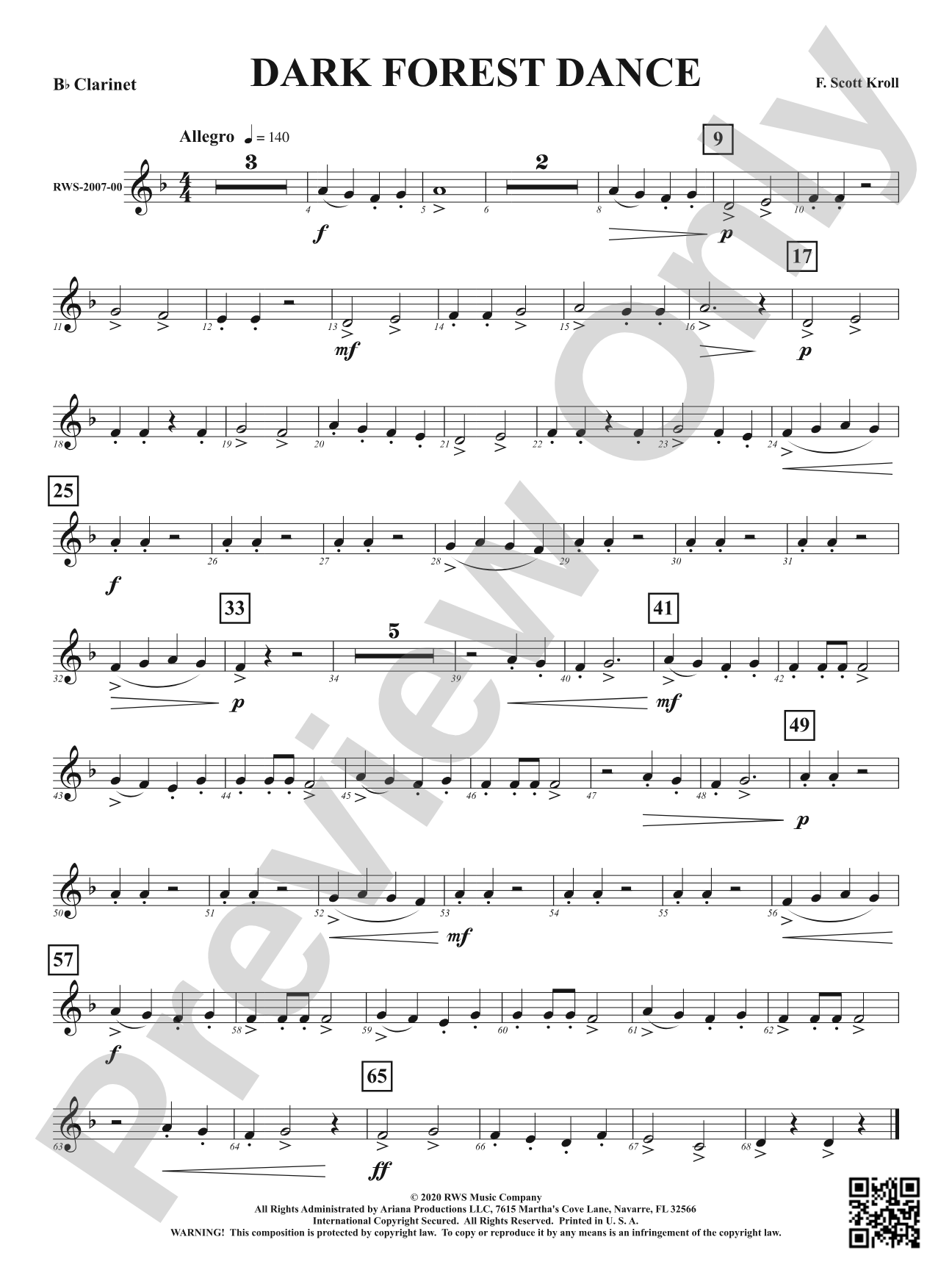 Dark Forest Dance: 1st B-flat Clarinet