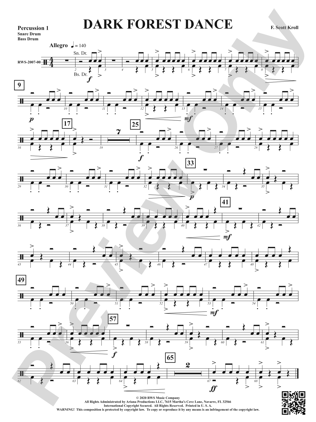 Dark Forest Dance: 1st Percussion