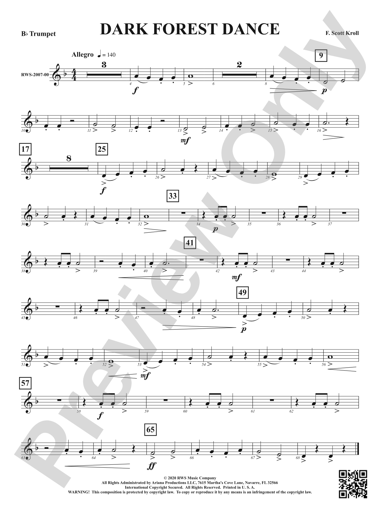 Dark Forest Dance: 1st B-flat Trumpet