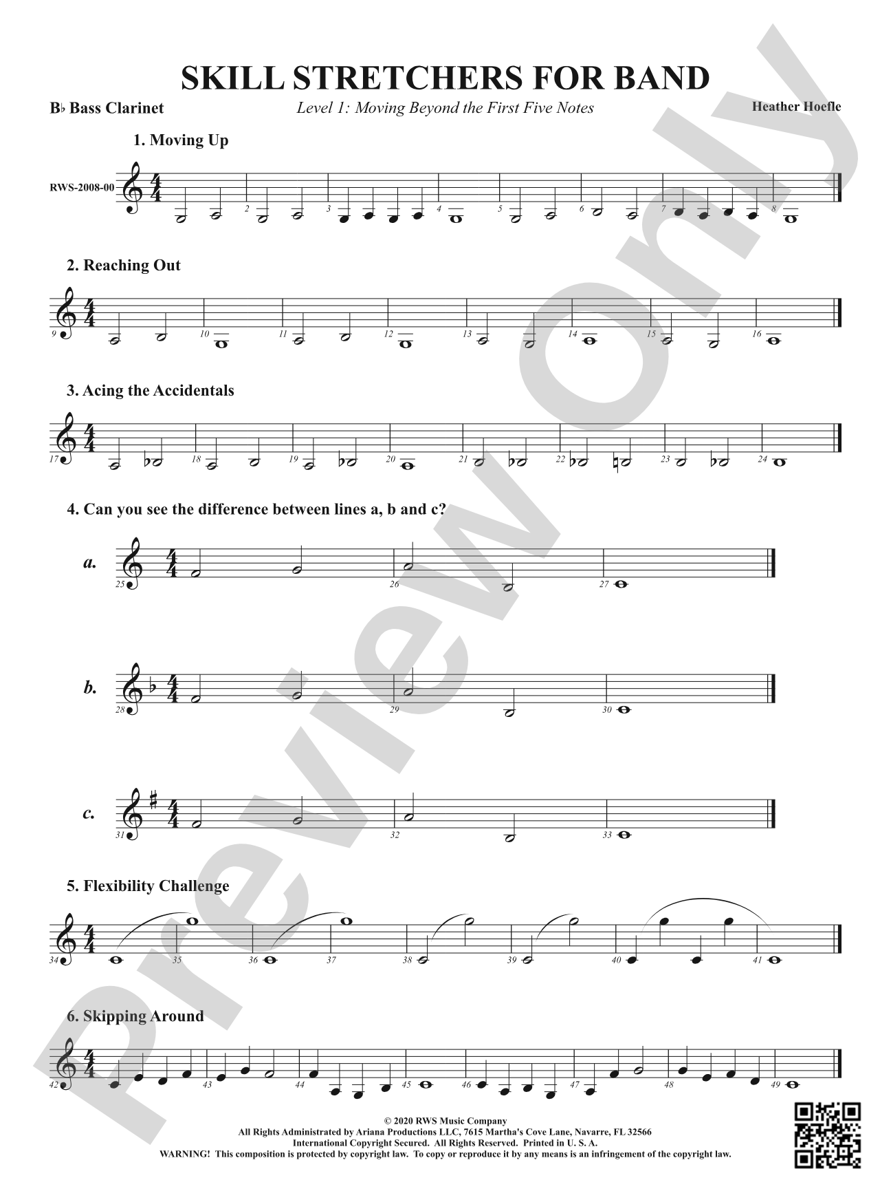 Skill Stretchers for Band - Level 1: Moving Beyond the First Five Notes: B-flat Bass Clarinet