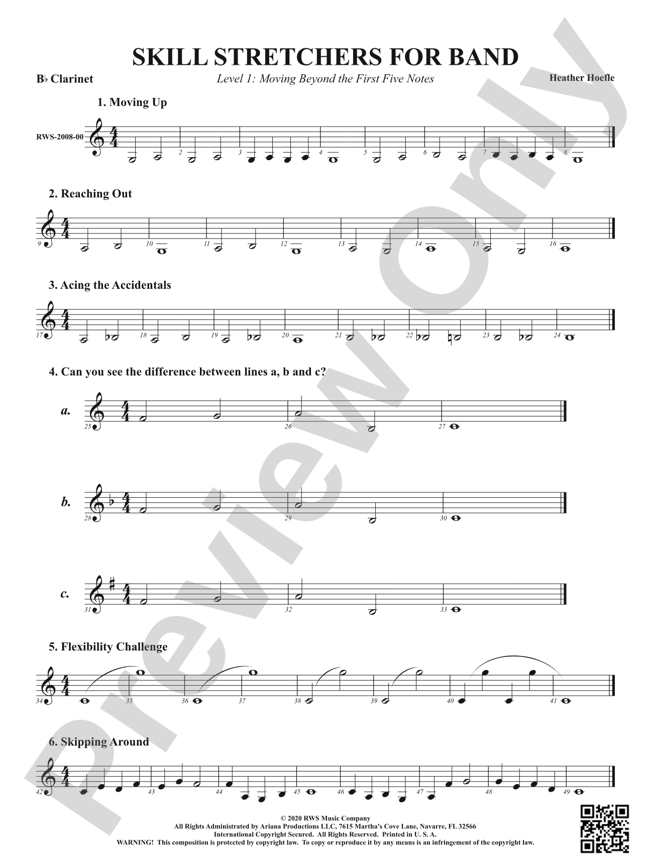Skill Stretchers for Band - Level 1: Moving Beyond the First Five Notes: 1st B-flat Clarinet
