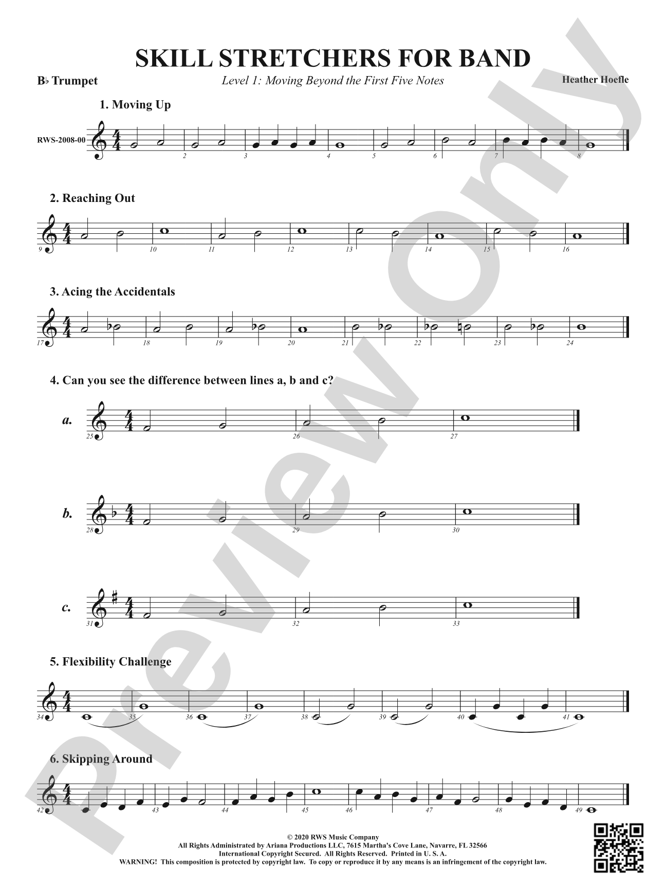 Skill Stretchers for Band - Level 1: Moving Beyond the First Five Notes: 1st B-flat Trumpet