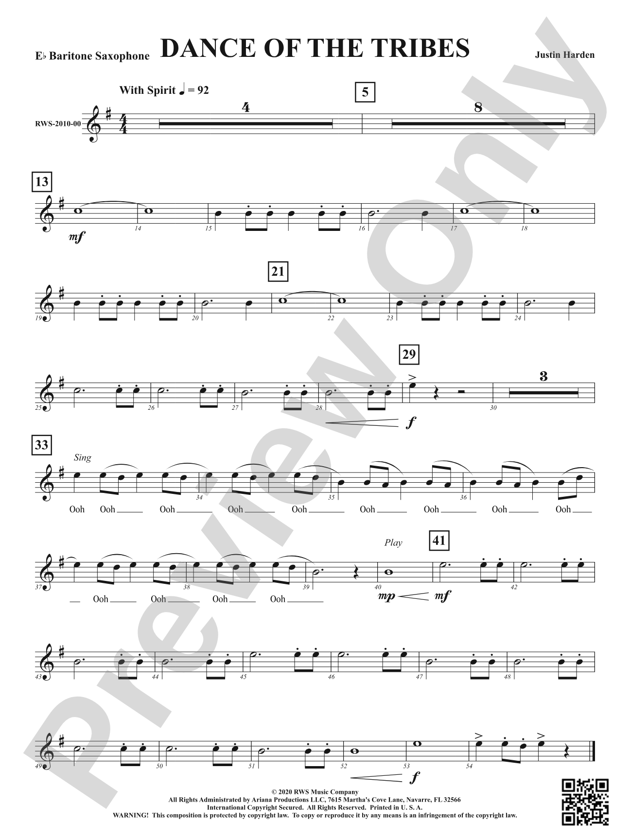Dance of the Tribes: E-flat Baritone Saxophone