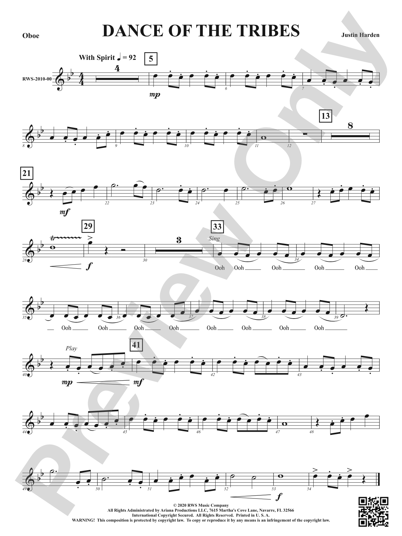 Dance of the Tribes: Oboe