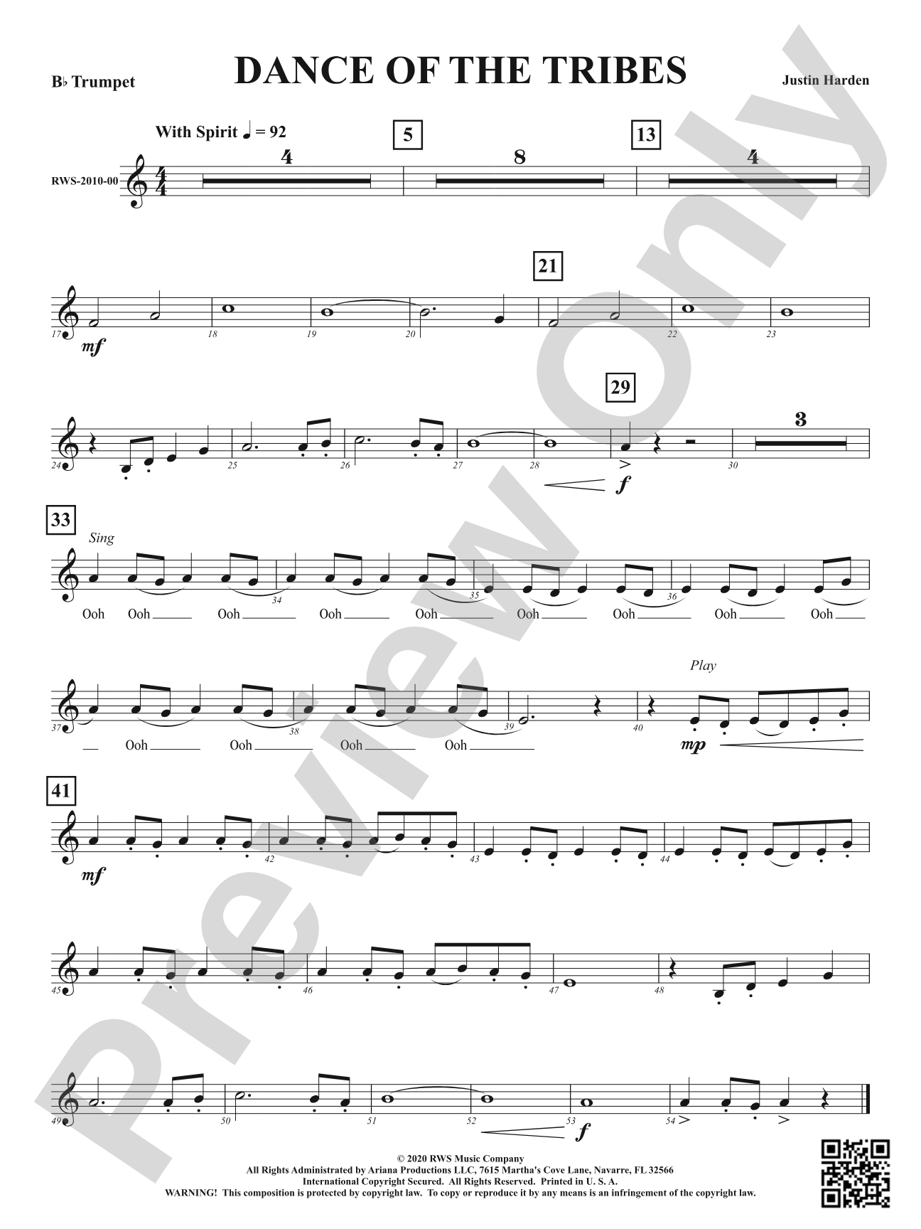 Dance of the Tribes: 1st B-flat Trumpet