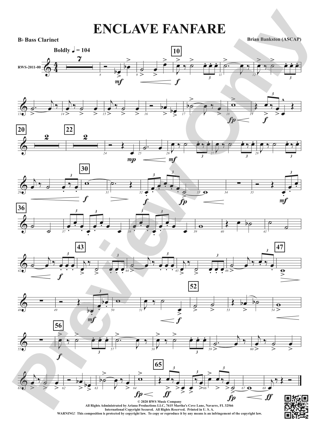 Enclave Fanfare: B-flat Bass Clarinet