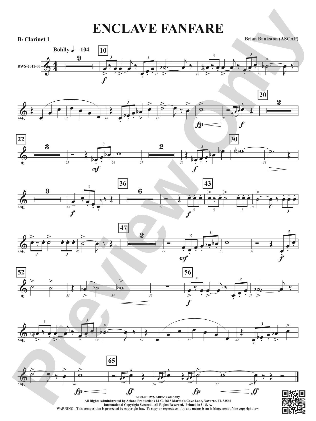 Enclave Fanfare: 1st B-flat Clarinet