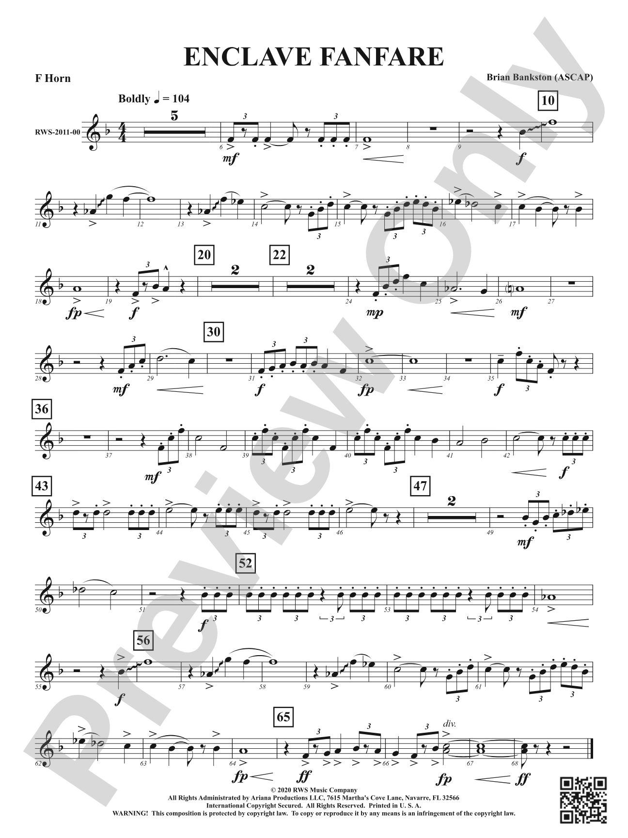 Enclave Fanfare: 1st F Horn