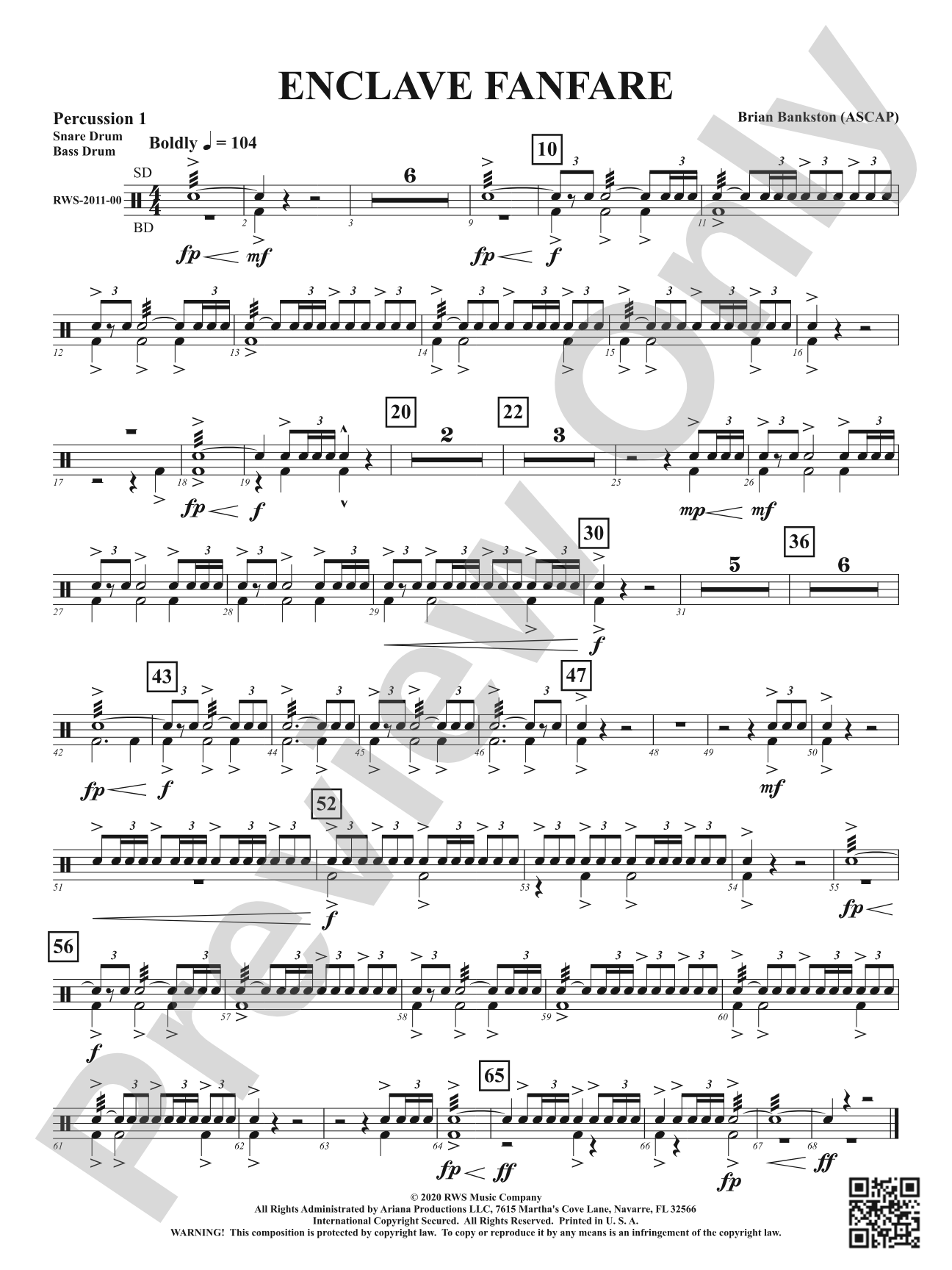 Enclave Fanfare: 1st Percussion