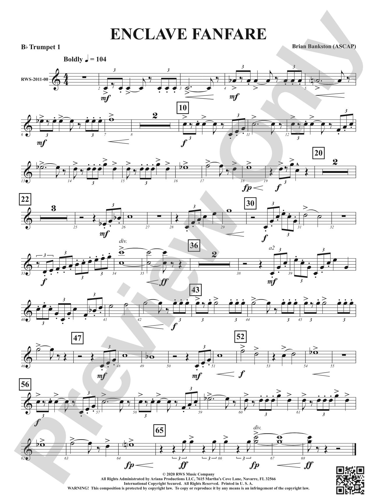 Enclave Fanfare: 1st B-flat Trumpet