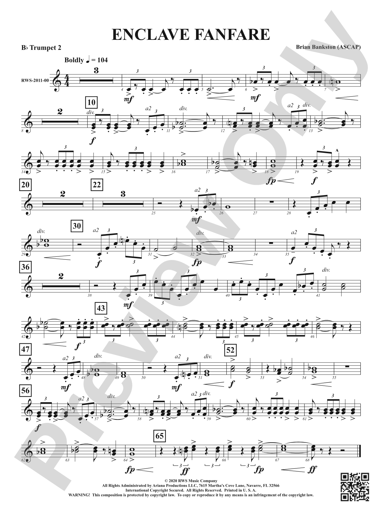 Enclave Fanfare: 2nd B-flat Trumpet
