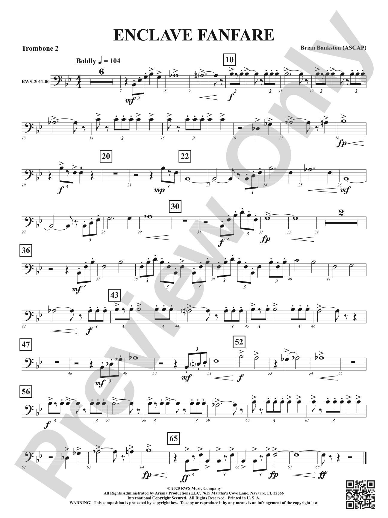 Enclave Fanfare: 2nd Trombone