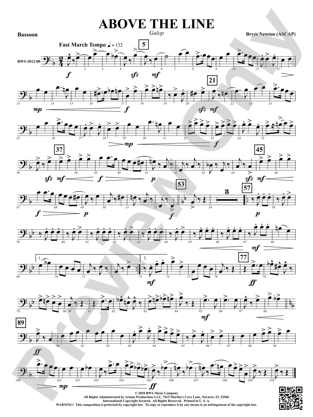 Above the Line - Galop: Bassoon