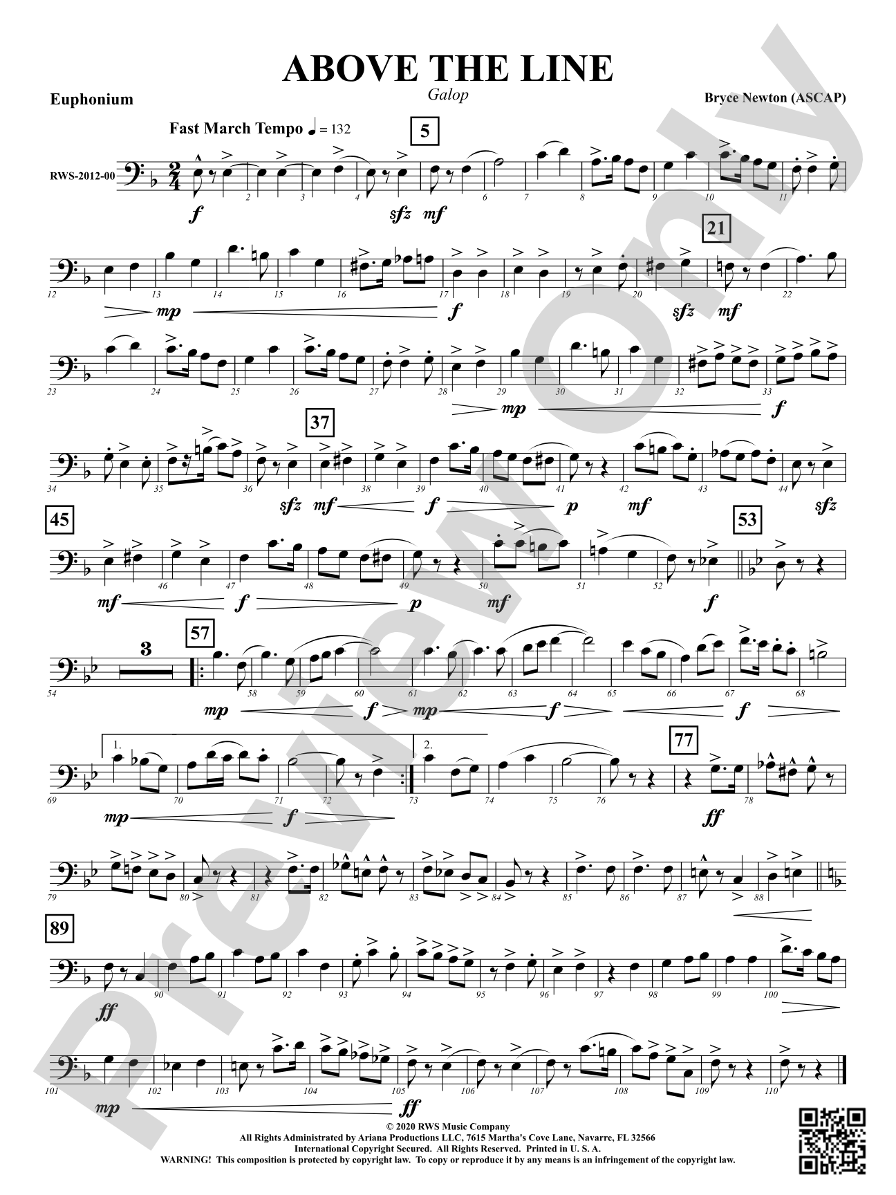 Above the Line - Galop: Baritone B.C.